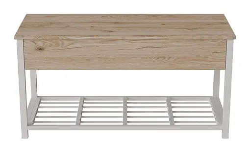 Банкетка з ящиком Ferrum-decor Дрейк 2 550x1200x400 метал Білий ДСП Дуб Сан-Марино 16 мм (FRD-103074) - фото 4