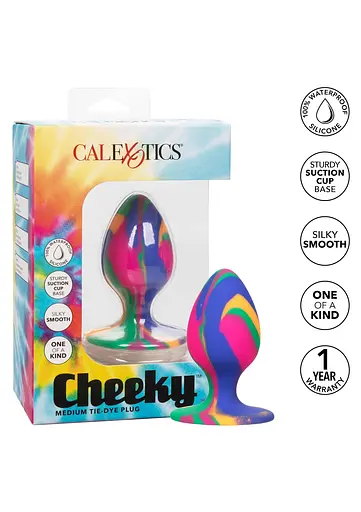 Анальная пробка CalExotics Tie-Dye Plug Medium 7.5 см мульти - фото 6