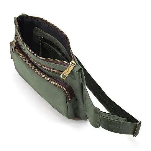 Кожаная мужская сумка на пояс TARWA 26х16х3 см 000296356 - фото 2