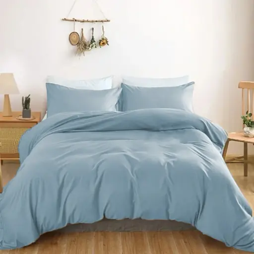 Наволочка MirSon Satin Light Pro 45 x 45 см 10-019 Gray-blue (2200011024226) - фото 1