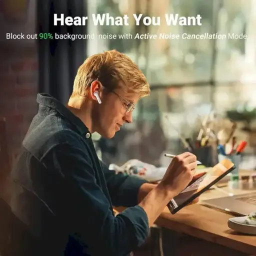 Бездротові навушники Ugreen WS106 HiTune T3 Active Noise-Cancelling Wireless Earbuds White (UGR-90206) - фото 7