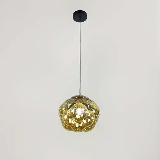 Подвес с фактурным стеклянным плафоном в золотом цвете | Line F | Арт. 0619/1 Gold - фото 1