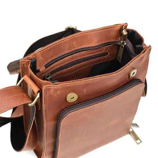 Чоловіча шкіряна сумка через плече TARWA 26х22х6 см sum0025774 - фото 2