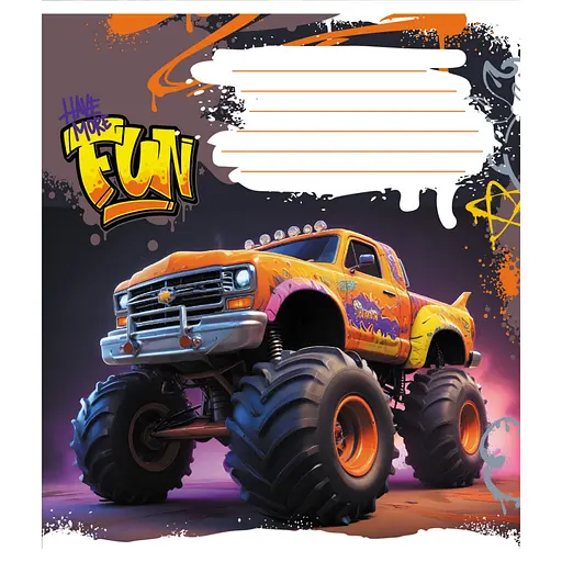 Тетрадь ученическая "Монстер трак" Leader 024-550238K-1 в клеточку, 24 листа - фото 1