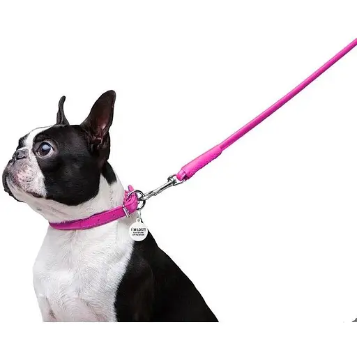 Повідець для собак Waudog Glamour шкіряний круглий, рожевий - фото 6