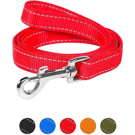 Поводок Dog Extreme из нейлона двойной (ширина 20мм, длина 122см), красный - фото 3