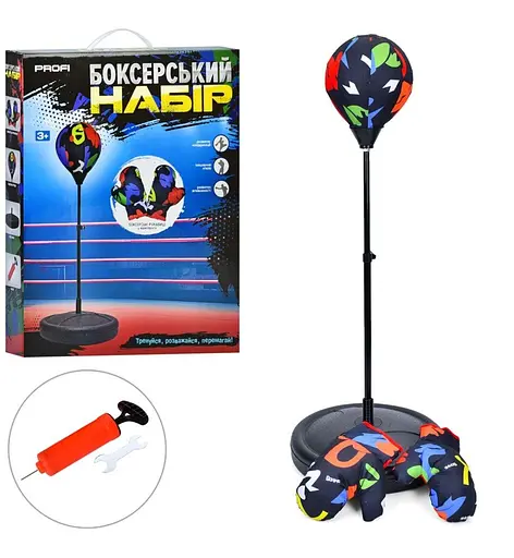 Дитячий боксерський комплект: груша на стійці із рукавичками - фото 2