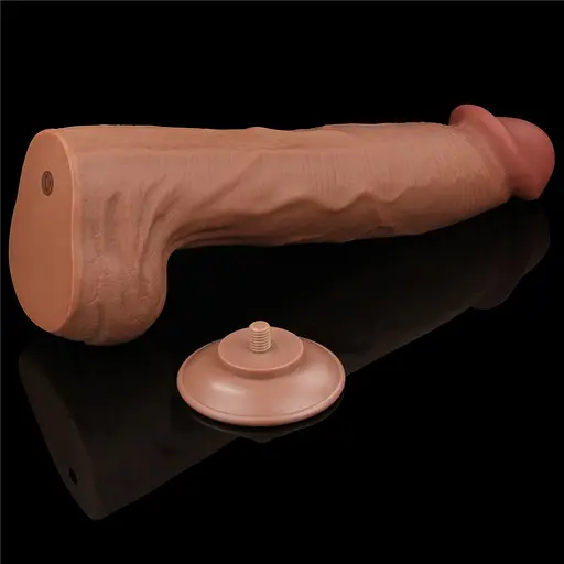 Фалоімітатор LoveToy Sliding-Skin Dual Layer Dong King Sized 36 см тілесний - фото 7