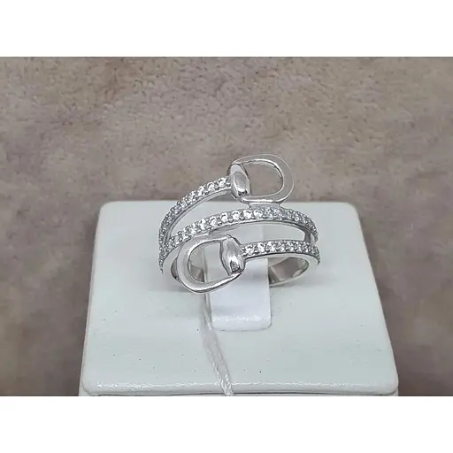 Серебряное кольцо Агни Грона с фианитами. 1621/1Р-CZ 17 - фото 4