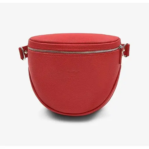 Шкіряна сумка поясна-кроссбоді Vacation червона флотар - фото 1