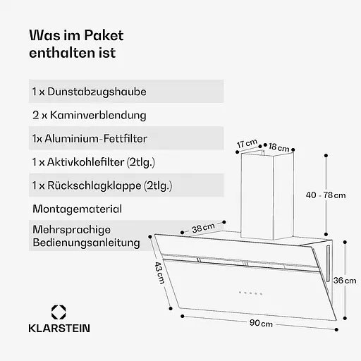 Вытяжка Klarstein Alina 615 м³/час (10046581) - фото 4