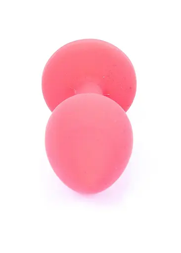 Силіконова анальна пробка з кристалом Boss Silikon Plug Jewellery Red Small 7 см (синій) - фото 5