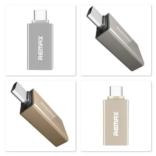 Адаптер Type C-USB 3.0 Remax RA-Otg1 Otg золотий - фото 7