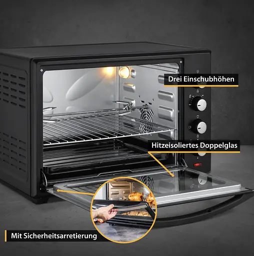 Духовка First FA-5046-1 45 л, конвекция, таймер, черная - фото 5