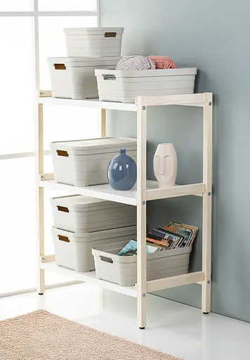 Корзина Idea Home Pyramid с крышкой 8.2 л 36x24x12.5 см бежевая (00642 Bej) - фото 3