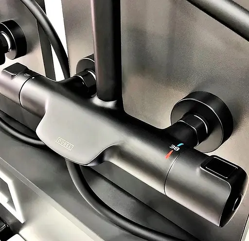 Душова система Dusel Centro Thermostatic Black (281307000), Чорний матовий - фото 7