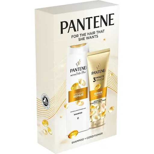 Подарунковий набір по догляду за волоссям Pantene Pro-V Інтенсивне відновлення: шампунь 400 мл + бальзам-ополіскувач 3 Minute Miracle 220 мл - фото 2