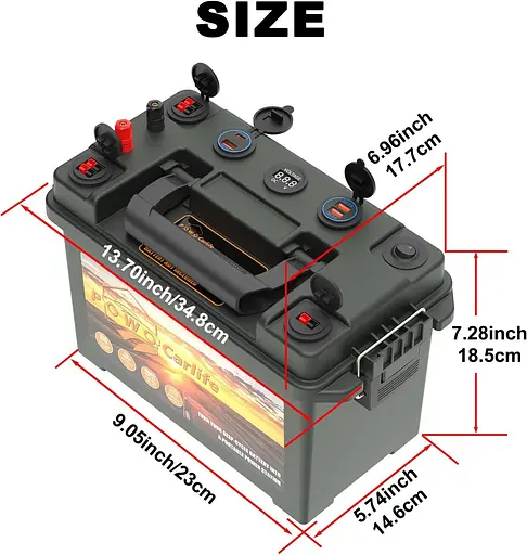 Аккумуляторная коробка POWO Carlife для батареи 30 Ah/20Ah/10Ah, водонепроницаемая батарейка с разъемом Anderson и двойным QC - фото 4
