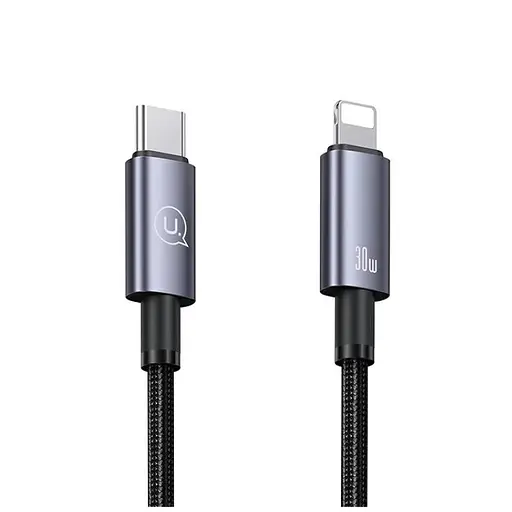 Кабель Usams US-SJ679 Type-C To Lightning 30W Aluminum Alloy Fast Charging & Data Cable -Sufeng Series tarnish 0.25m - фото 1