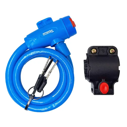 Велосипедний замок Rogtyo 12 x 1200 мм тросовий під ключ синій (G0001589) - фото 3