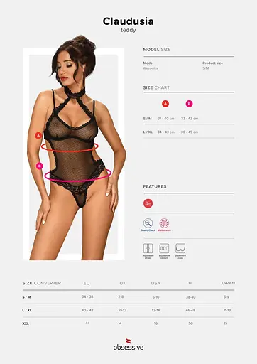 Боди Obsessive Claudusia L/XL черный - фото 7