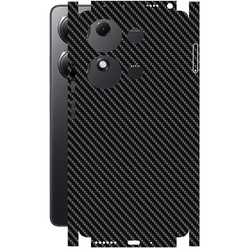 Защитная пленка StatusSKIN для Xiaomi Redmi Note 13 Pro 4G Корпус Винил Карбон черный - фото 1