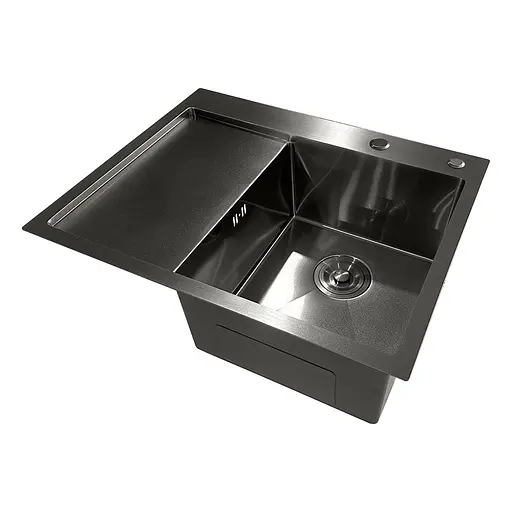 Кухонна мийка з нержавіючої сталі Mixxus MH6350R Nano-Black MI7047, Графит - фото 3