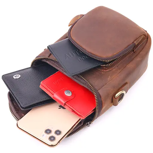 Чоловіча шкіряна сумка Vintage 13,5х19х8 см sum0022406 - фото 5