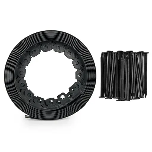 Бордюр газонний Bradas EASY BORDER 40 мм х 10 м з комплектом кілків чорний OBEB4010SET - фото 2