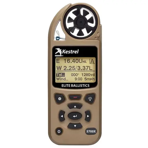 Метеостанція Kestrel 5700X Elite Applied Ballistics Bluetooth Tan з Bluetooth та балістичним калькулятором (0857XALTANM) - фото 1