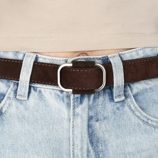 Ремінь жіночий замшевий JK-2548 коричневий під джинси (105 см) - фото 5