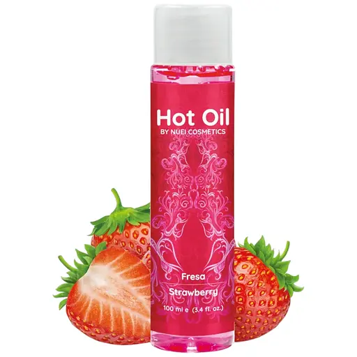 Їстівна масажна олія Nuei Hot Oil зігріваючий ефект для масажу і солодких поцілунків Полуниця 100 мл