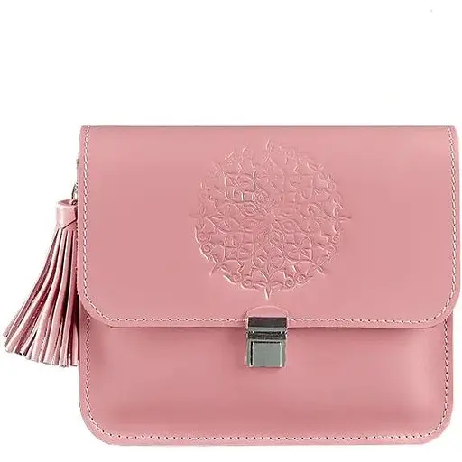 Шкіряна жіноча бохо-сумка Лілу рожева - фото 1