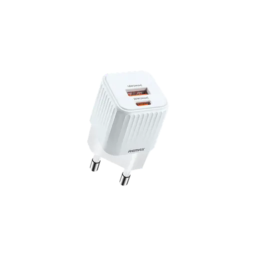 Мережевий зарядний пристрій Remax Cube 2 порта USB + Type-C 20W Белый (RP-U2) - фото 1