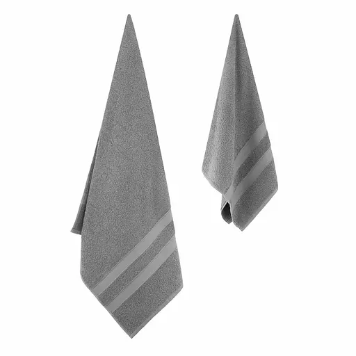 Набір рушників махрових Ardesto Splendid 50х90 см 70х140 см 2 шт. 100% бавовна сірий (ART2359GR)  - фото 5
