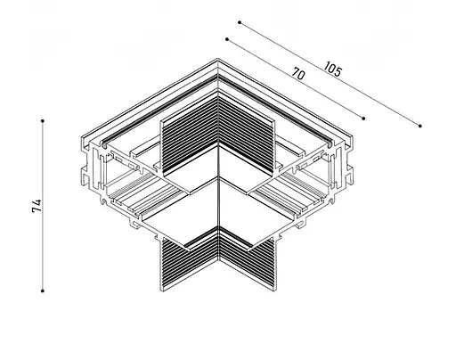 Соединение угловое 90° (потолок-стена) KLOODI KDMG-TRX ZM BASE 90 V - фото 3