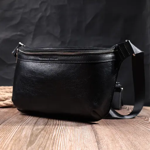 Кожаная бананка Grande Pelle унисекс 25х15х4.5 см sum0026992 - фото 9