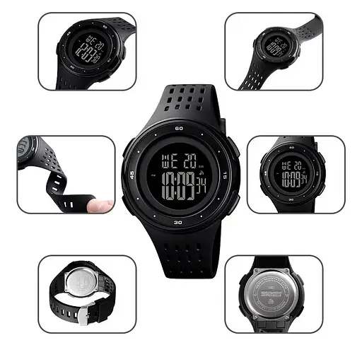 Чоловічий наручний годинник Skmei 1537 (Чорний) - фото 4