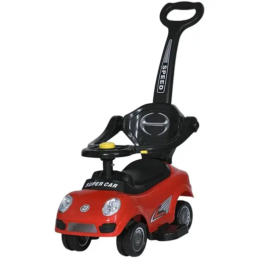 Каталка-толокар Bambi Racer M 5784-3 с родительской ручкой и музыкой, красный