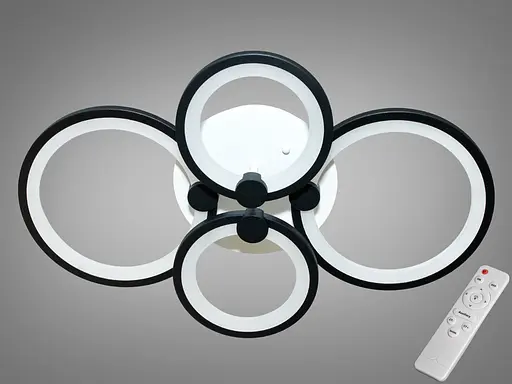 Стельова світлодіодна люстра з пультом, dimmer, 70 Вт, чорна - фото 1