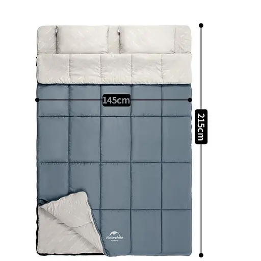 Спальний мішок двомісний Naturehike NH21MSD05 (Блакитний) - фото 2