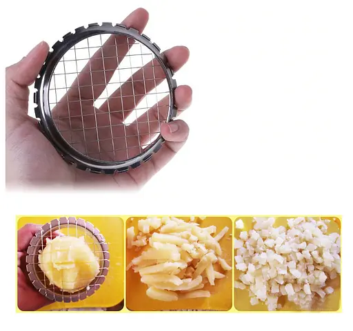 Салаторезка яйцерезка металлическая усиленная для нарезки кубиками яиц, овощей, колбасы, сыра крабовых палочек, A-plus 81662 - фото 5