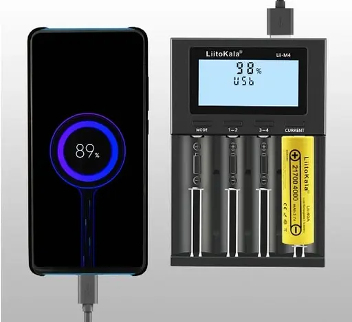 Зарядний пристрій для акумуляторів LiitoKala Lii-M4 (Li-ion IMR LiFe+NiMH) + Rower bank + Type-C - фото 6