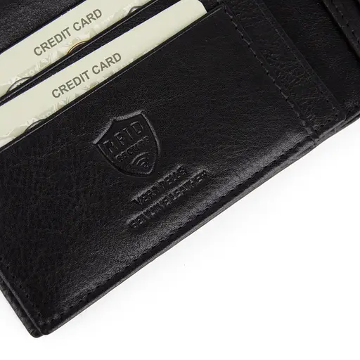 Портмоне чоловіче шкіряне Virginia Conti СВ 819 чорне з кнопкою - фото 6