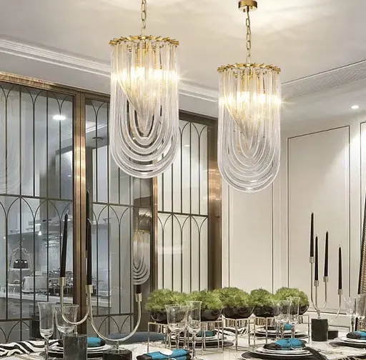 Подвесной светильник Flow Light в золотом каркасе Ø 20 см Line F | Ст. SA36-200 - фото 3