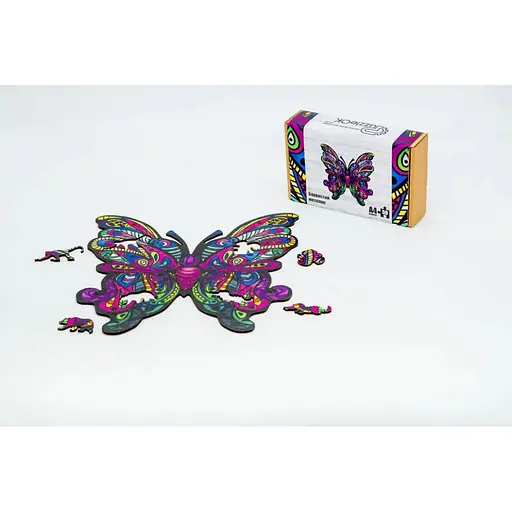 Фигурный деревянный пазл A4 Красочная Бабочка PuzA4-01723, 60 деталей - фото 2