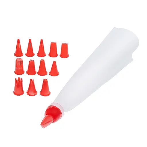 Шприц кулінарний кондитерський (мішок) великий 34х13 см багаторазовий + 13 насадок, Master Class Білий 83906 - фото 5