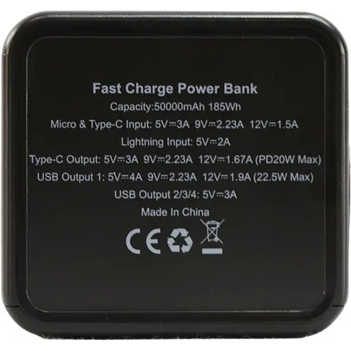 Повербанк TheGeneral Diran 50000 mAh черный (40012319-01) - фото 4