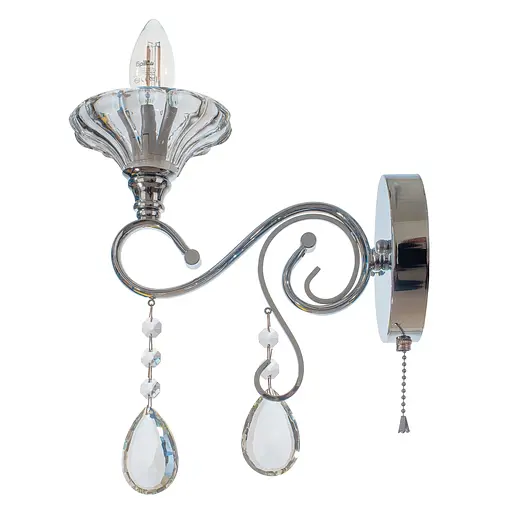 Бра Brille BCL-722W/1 E14 CH настінне накладне класичне - фото 3