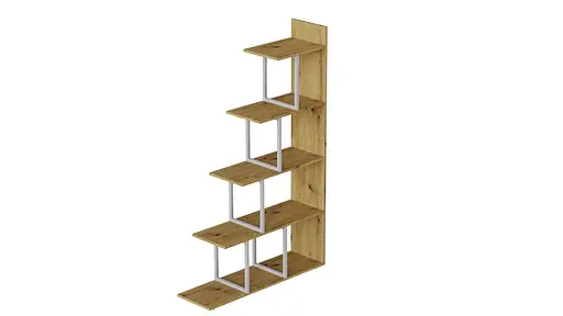 Этажерка Ferrum-decor Стелла 1600x1020x300 Белый металл ДСП Дуб Артизан (FRD-105489)